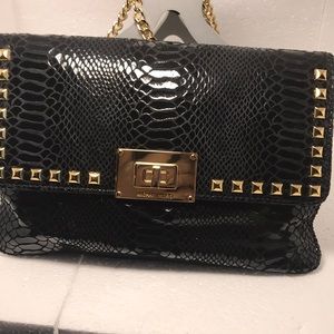 Black patent leather clutch/purse
